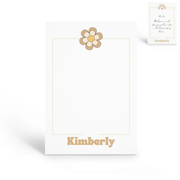 Groovy Flower Thank You Note Cards with Your Name - Picture 1 of 5